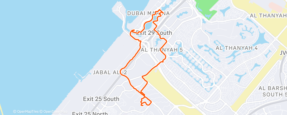 Map of the activity, Evening Run