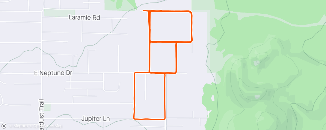 Map of the activity, 5 mile, 4x1 mile