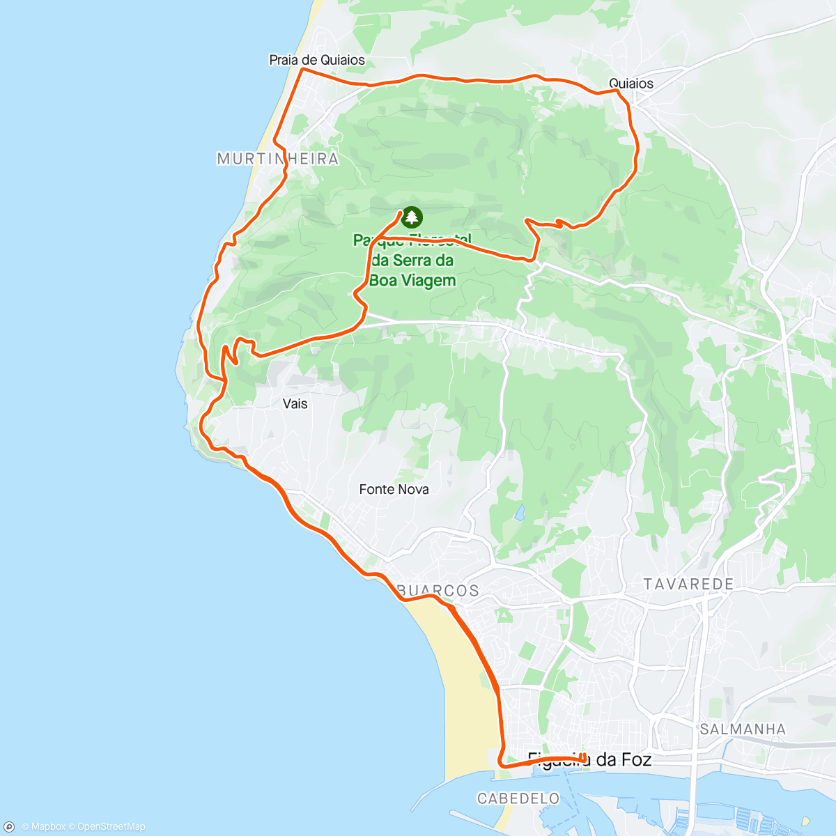 Map of the activity, Dupla subida á serra e " boa viagem"😃😃🚴🚴