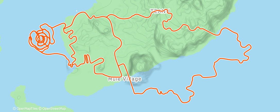 Карта физической активности (Zwift - Spiral into the Volcano in Watopia)