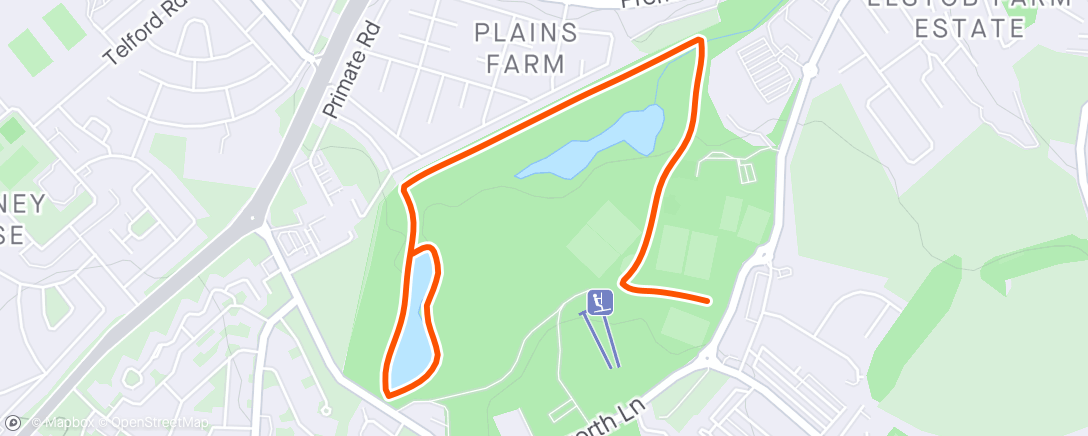 「Failed Silksworth park run attempt」活動的地圖