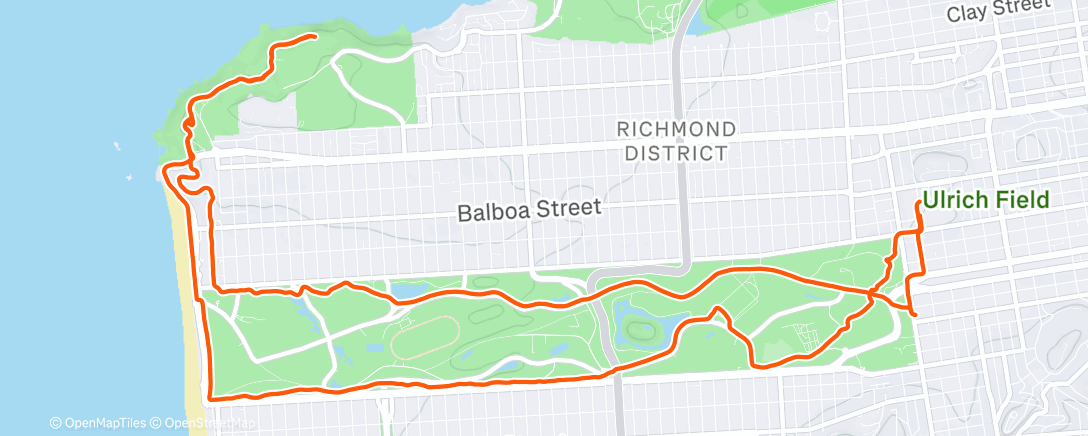 Map of the activity, Morning Run