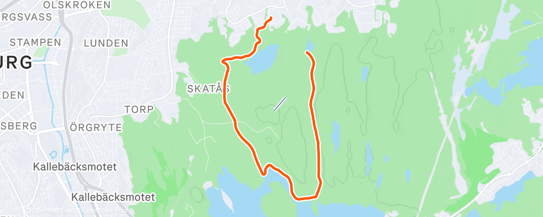 Map of the activity, Afternoon Run