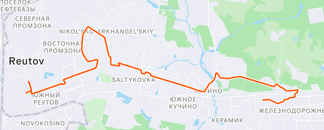 Map of the activity, Гравийный велозаезд (после обеда)