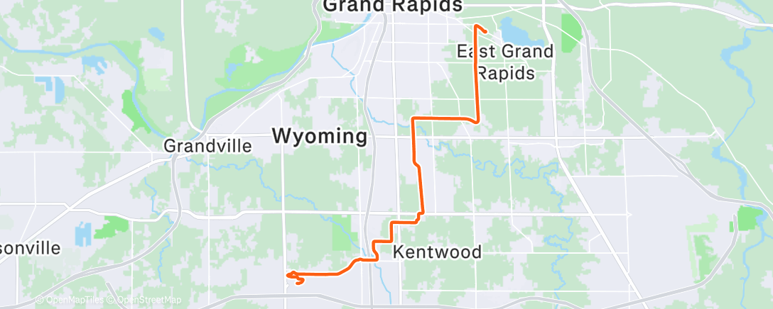 Mapa de la actividad (🌧 Morning Ride - Grand Rapids, Michigan 🌙)