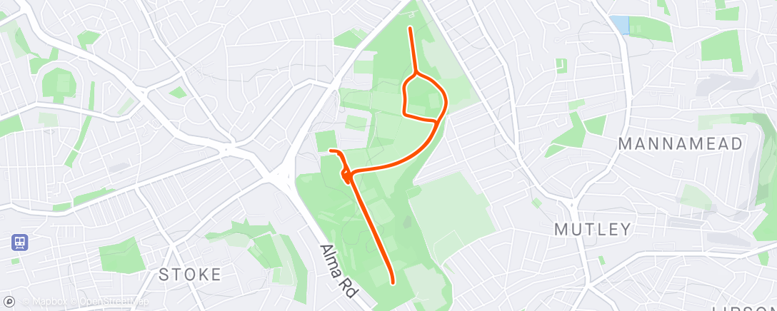 アクティビティ「Central Park Plymouth parkrun - 31:25」の地図