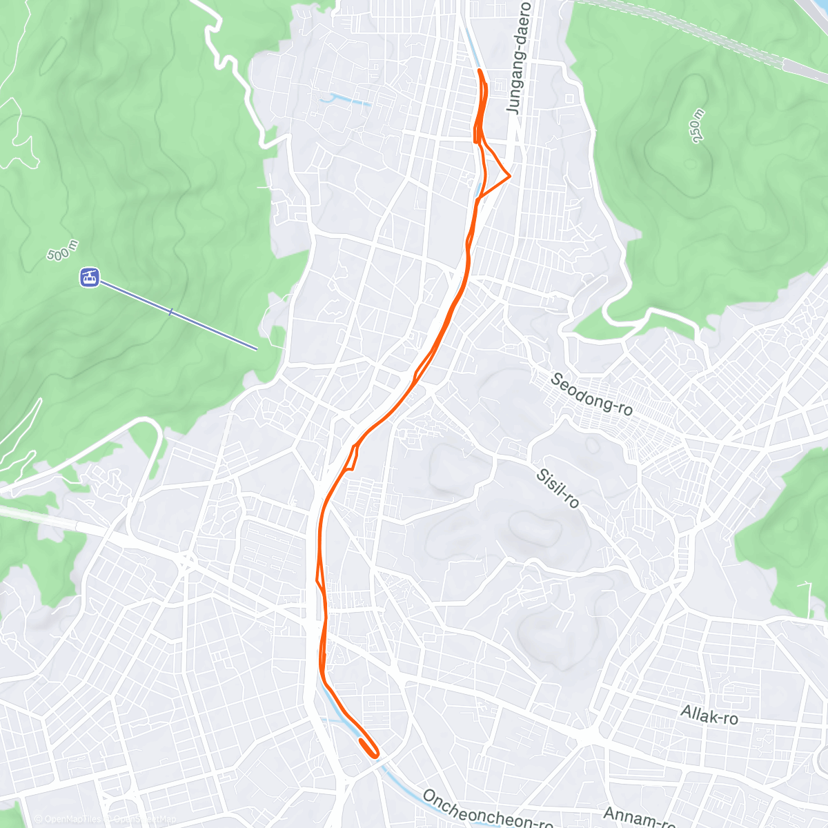 Map of the activity, Morning Run