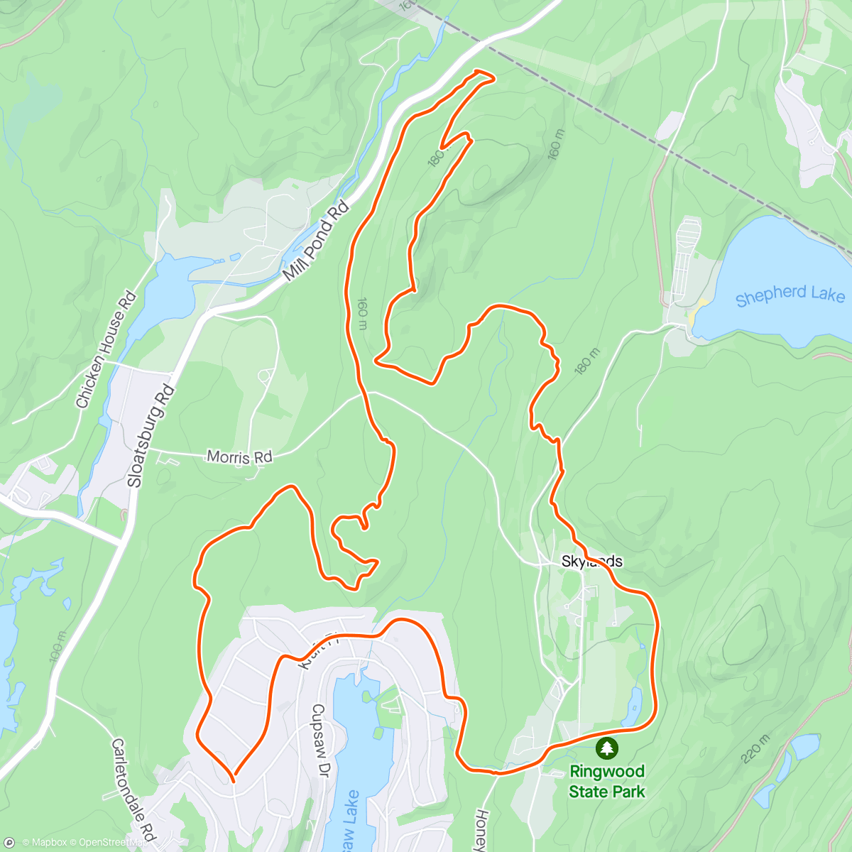 Map of the activity, Mountain Bike Ride
