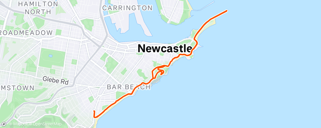 Map of the activity, Afternoon Run