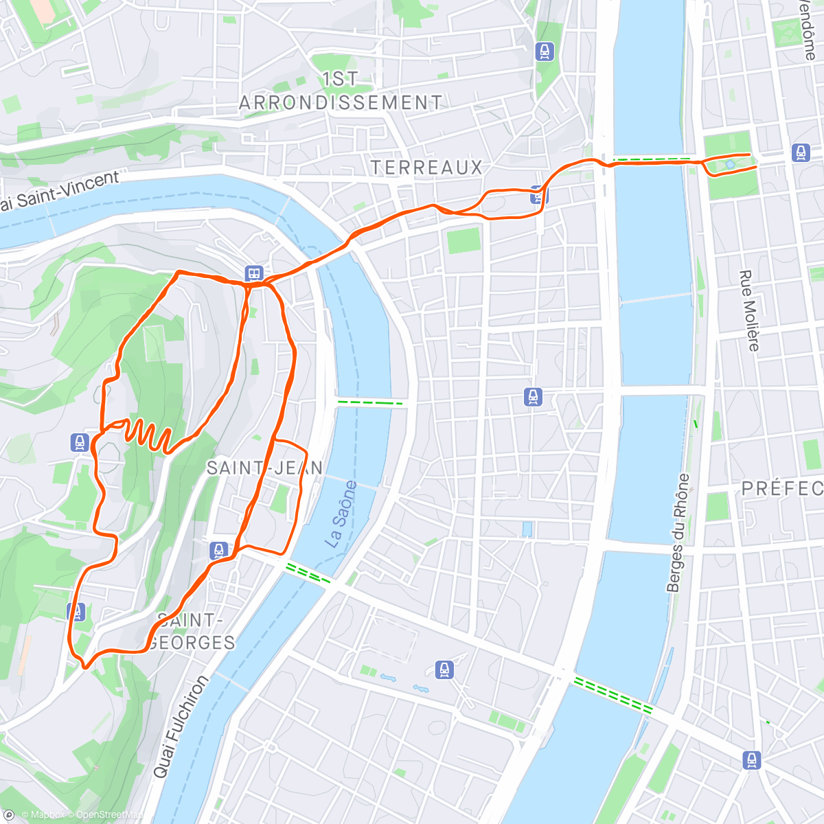 Kaart van de activiteit “Course à pied en soirée”