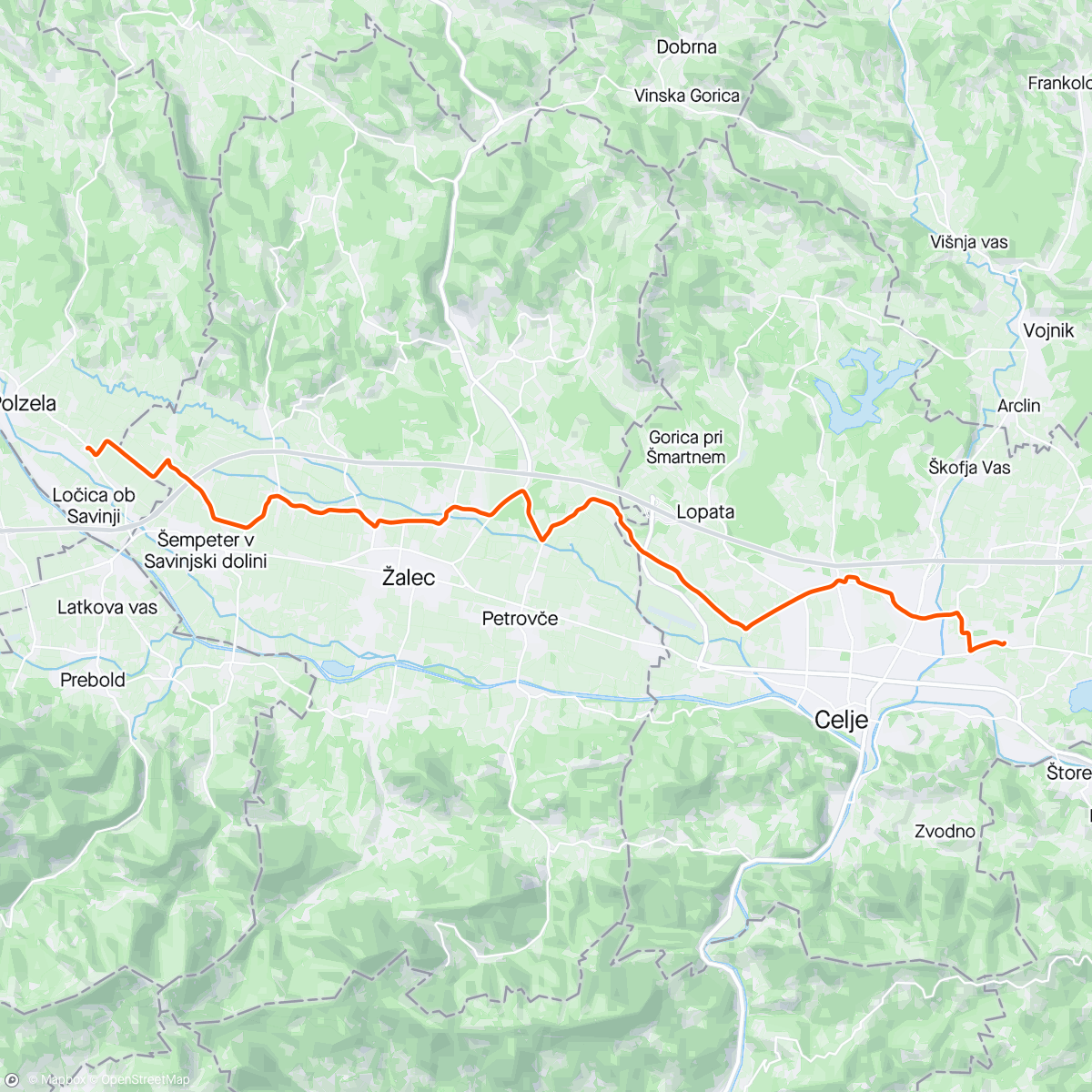 Mapa de la actividad, Morning Ride