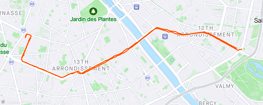 Map of the activity, Commute running - sortie assez tranquille