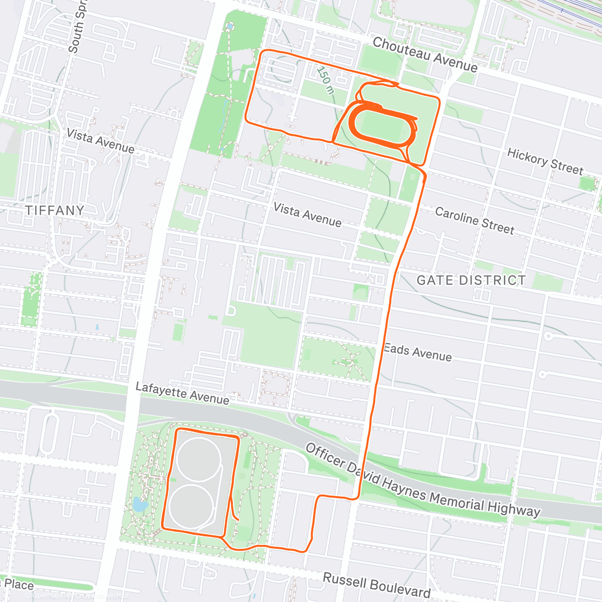 Map of the activity, Tried to take Six 🐶 to the track