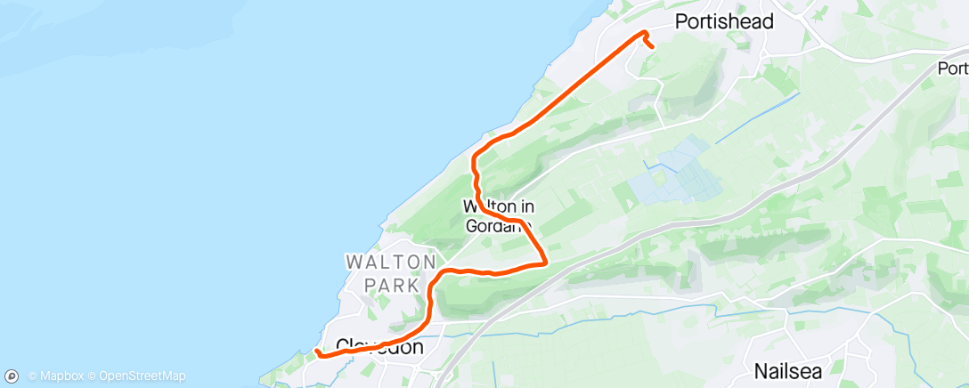 Map of the activity, 30/09/23: Charitable Giving Week Day 6(3): slow amble home - Clevedon>Portishead, UK