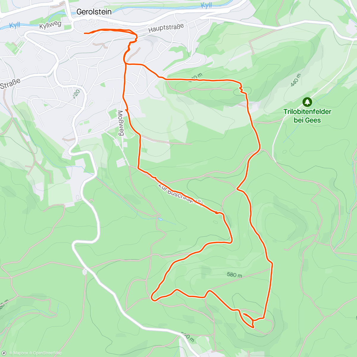 Map of the activity, Stappen in Gerolstein
