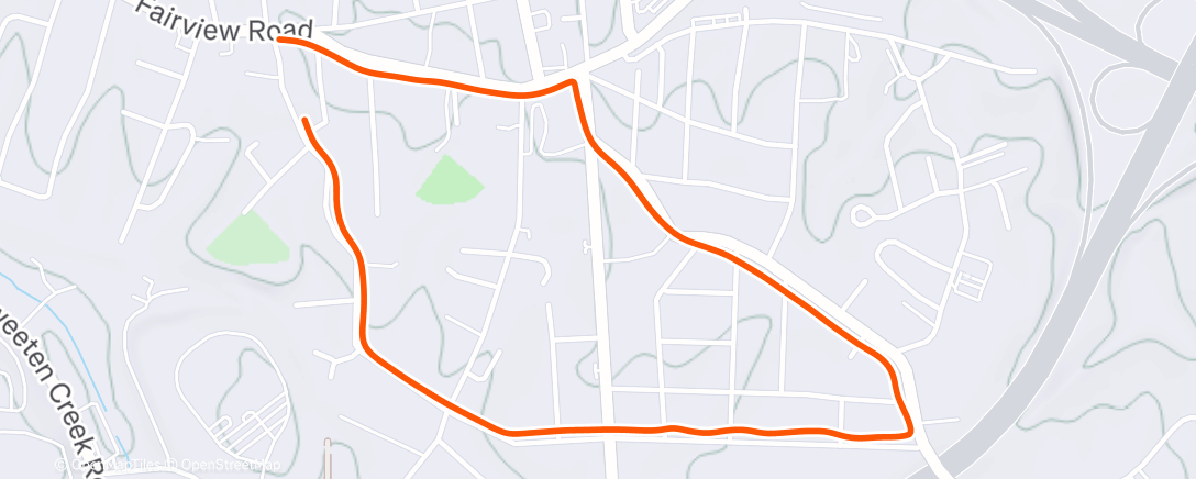Map of the activity, Afternoon Run