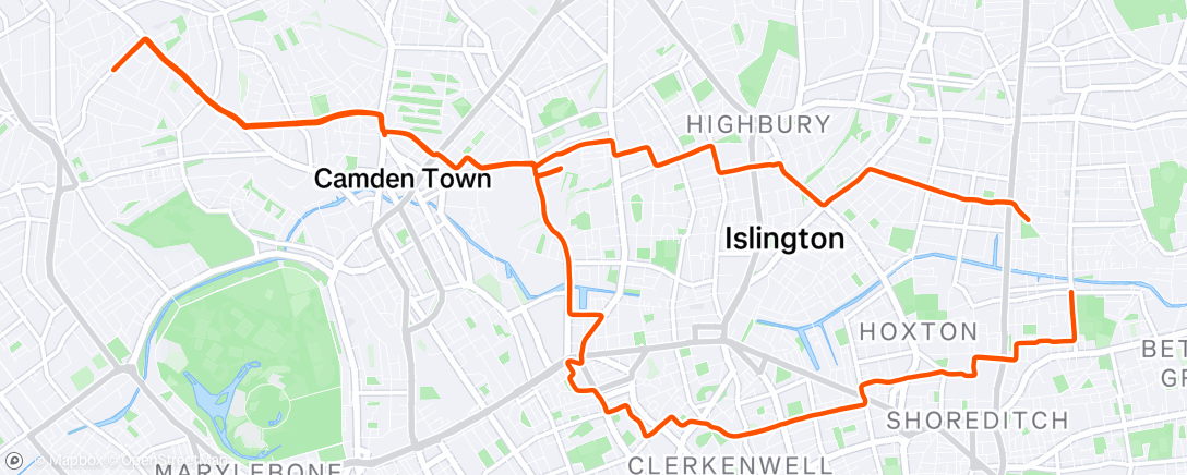 Map of the activity, Afternoon Ride