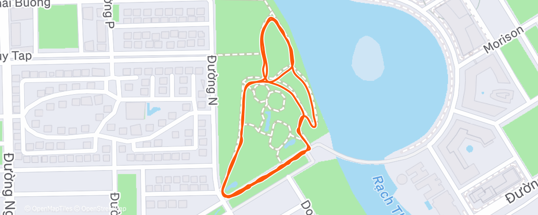 Map of the activity, Evening Run
