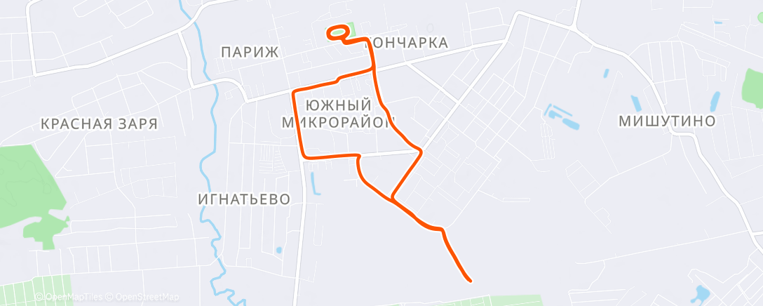 Map of the activity, Дневной забег