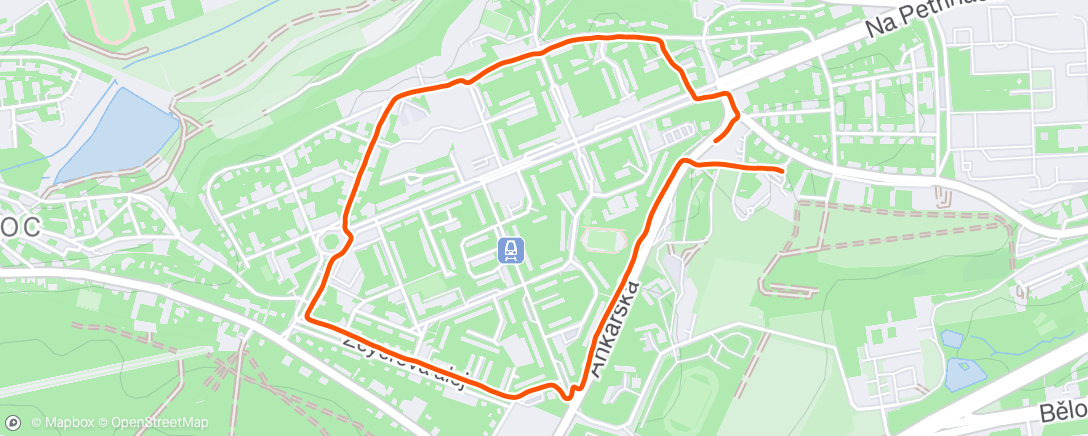 Map of the activity, Evening running