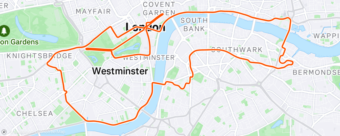 Map of the activity, Zwift - Group Ride: Rapha Festive 500 with Maria @ 2.2 W/KG on Greatest London Flat in London