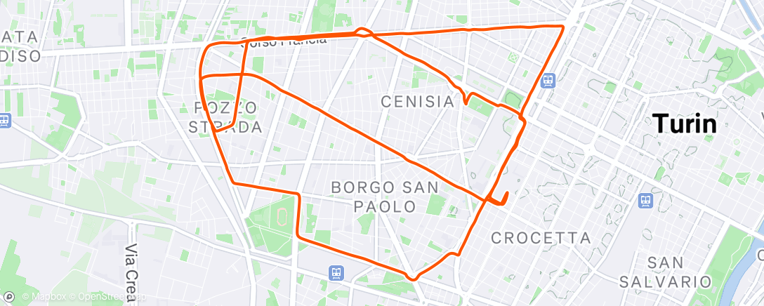 Map of the activity, Pedalata mattutina