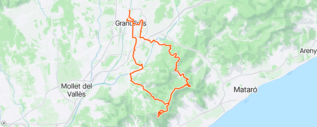Map of the activity, Bicicleta de gravilla matutina