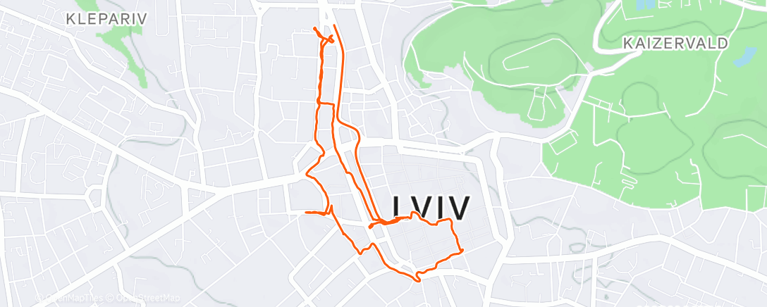 Карта физической активности (Ночная ходьба)