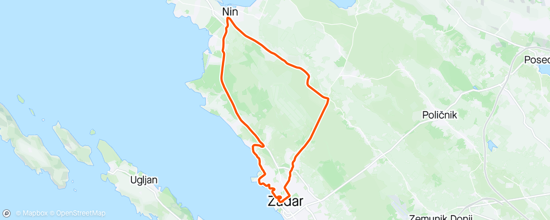 Map of the activity, Zadar Biciklizam