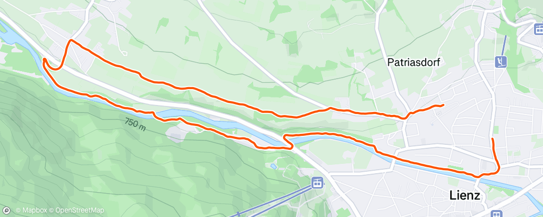 Map of the activity, Lauf am Morgen