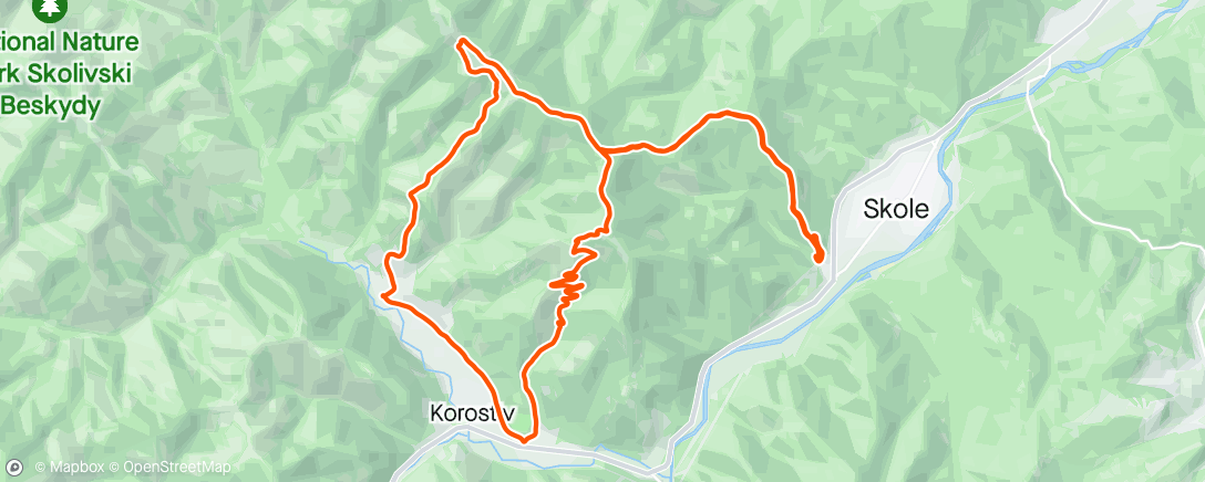 Map of the activity, Skole trail 30km