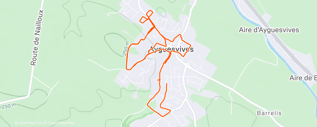 Map of the activity, Afternoon Run