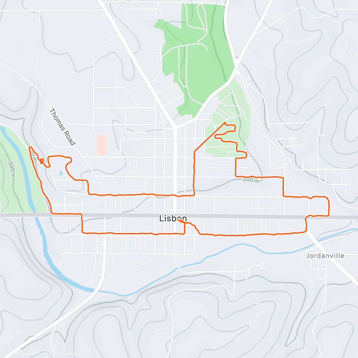 Map of the activity, Lunch Run