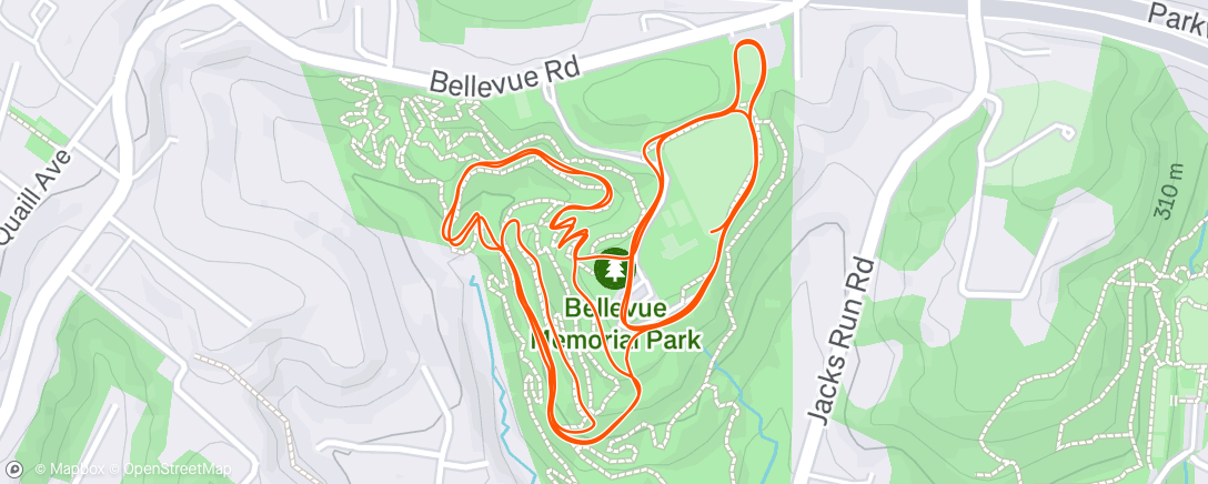 Map of the activity, Afternoon Run
