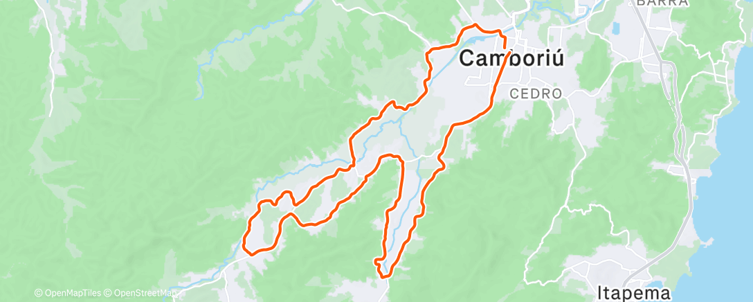 Map of the activity, Pedal de confraternização Pau da Bicicletinha