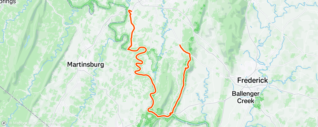 Map of the activity, JFK 50 miler - 1st and CR