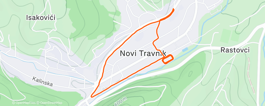 Map of the activity, Evening Run