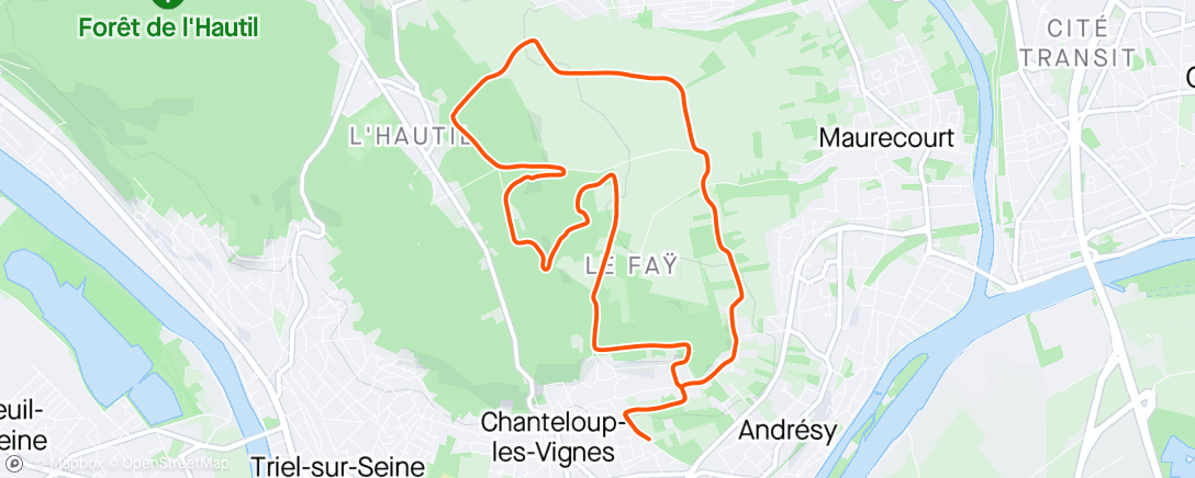 Map of the activity, Trail de l’Hautil