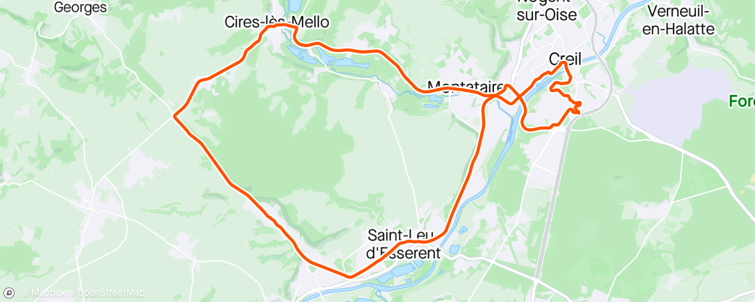 Map of the activity, Route solo sous le déluge glacé 😬🥶
