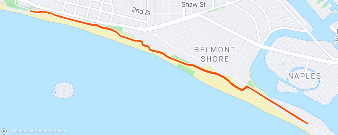 Map of the activity, Run Workout in LBC