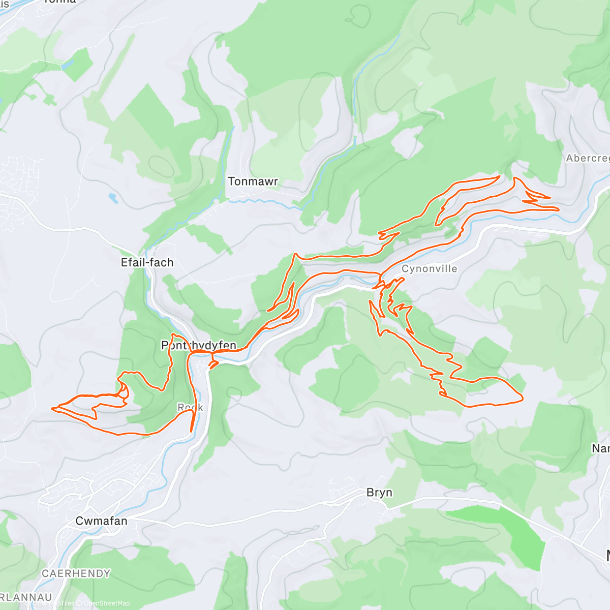 Map of the activity, Afan Forest / The Masts
