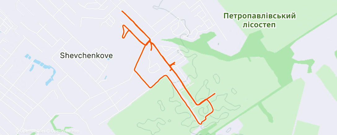 Map of the activity, Lunch Run