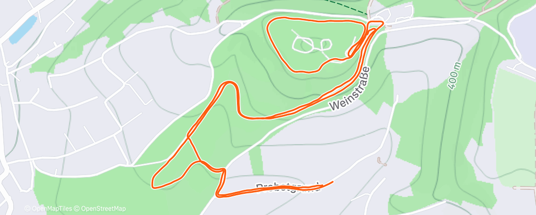 Map of the activity, Afternoon Run