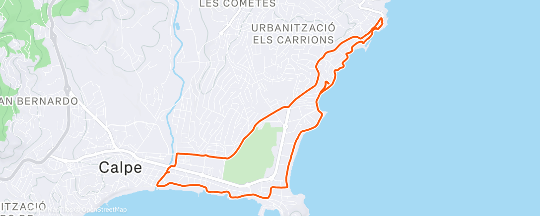 Map of the activity, Cinque Terre van Calpe