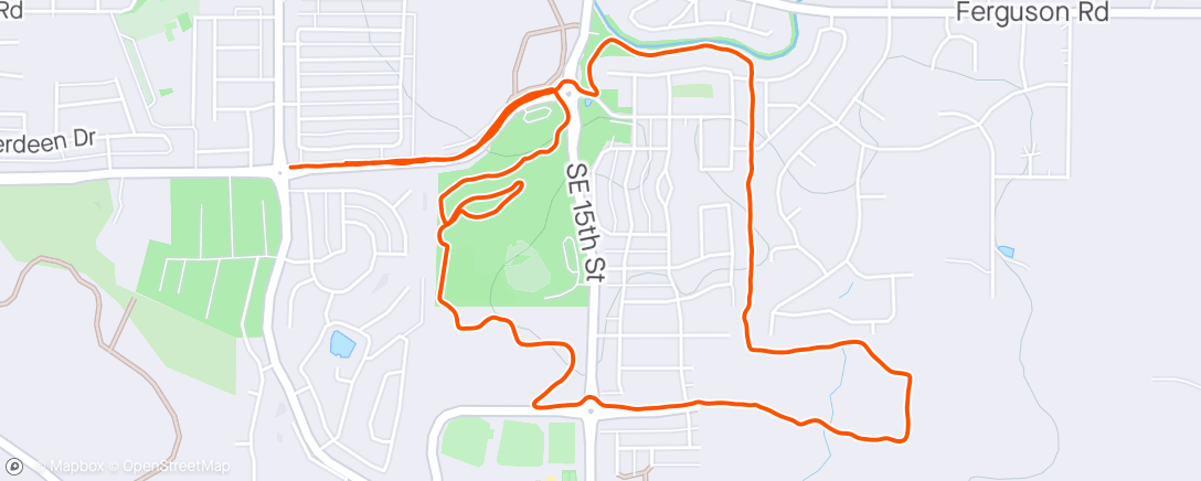 Map of the activity, Run-dog park-run