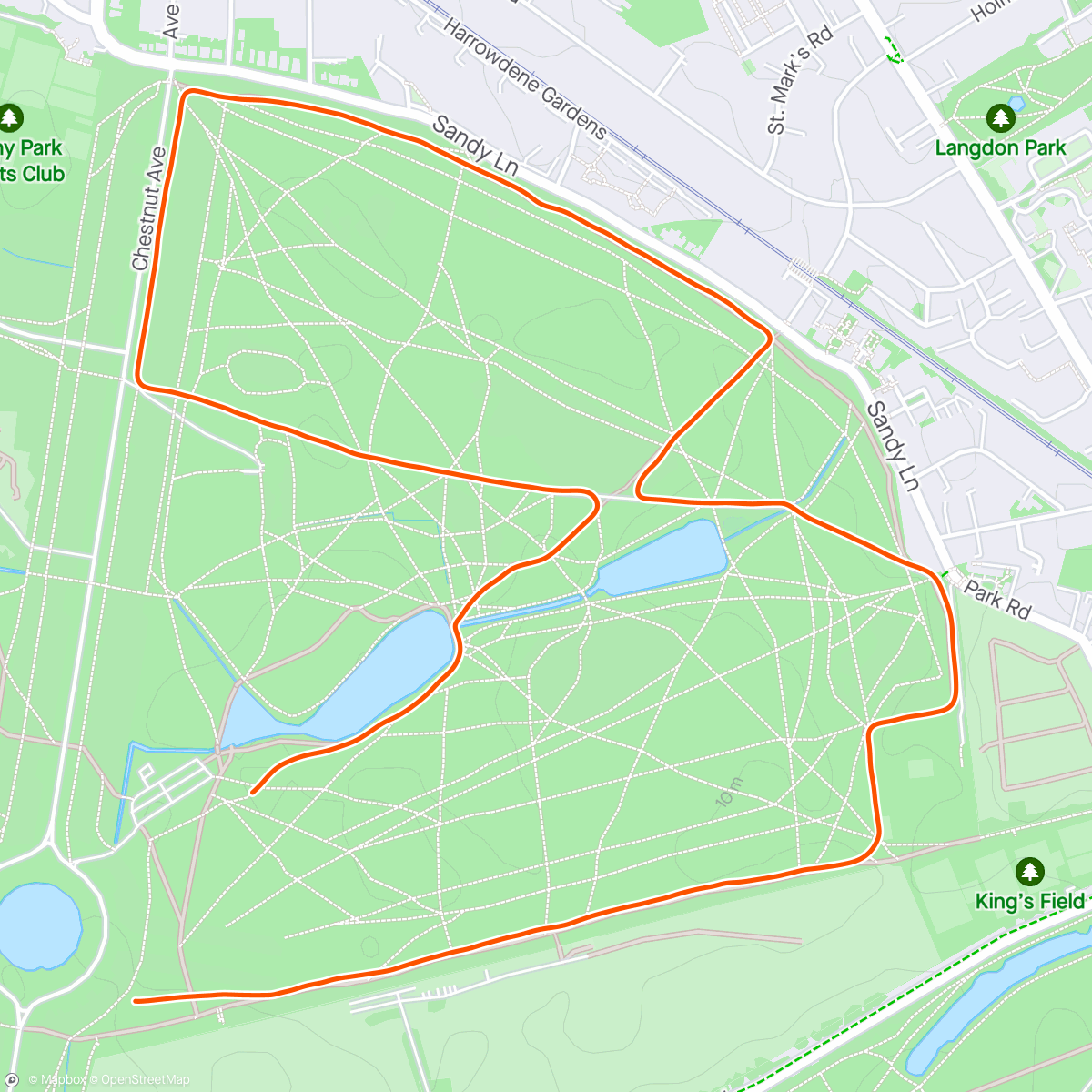 Map of the activity, Bushy time trail