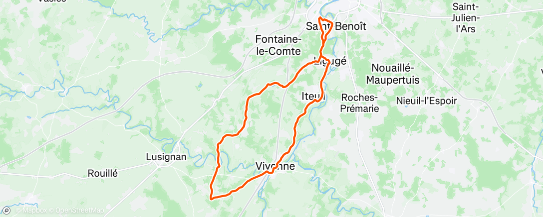 Map of the activity, Sortie vélo le matin