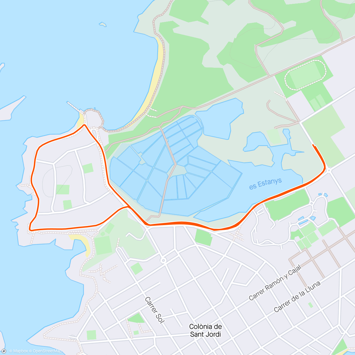 Map of the activity, 4km + 2x3km progresivos