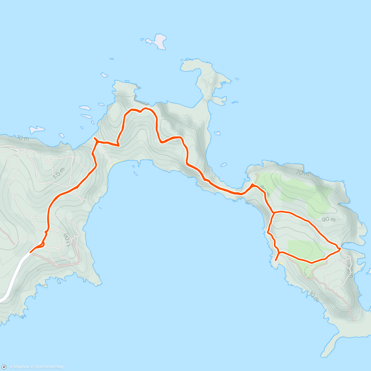 Mapa de la actividad (Recovery walk at the edge of the Island)