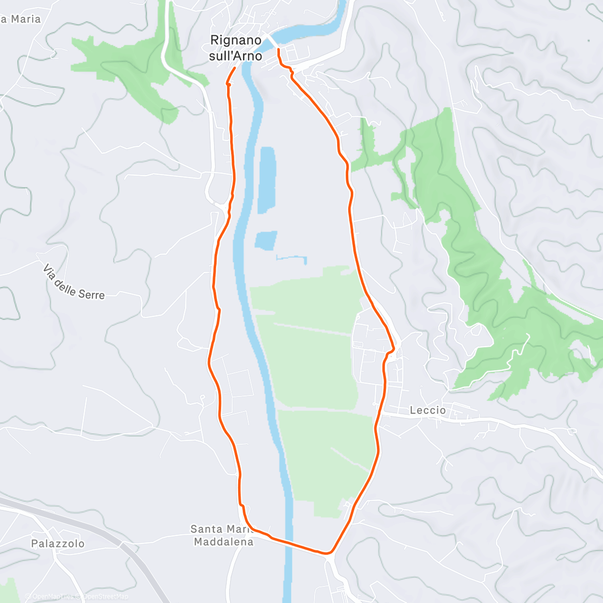 Map of the activity, Afternoon Run